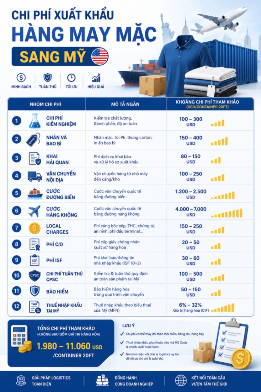 Ví dụ dự toán chi phí xuất khẩu