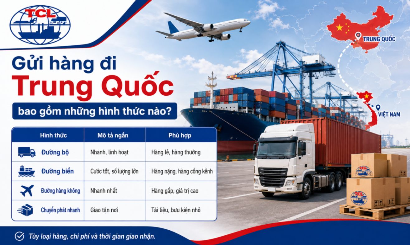 Gửi hàng đi Trung Quốc bao gồm những hình thức nào?