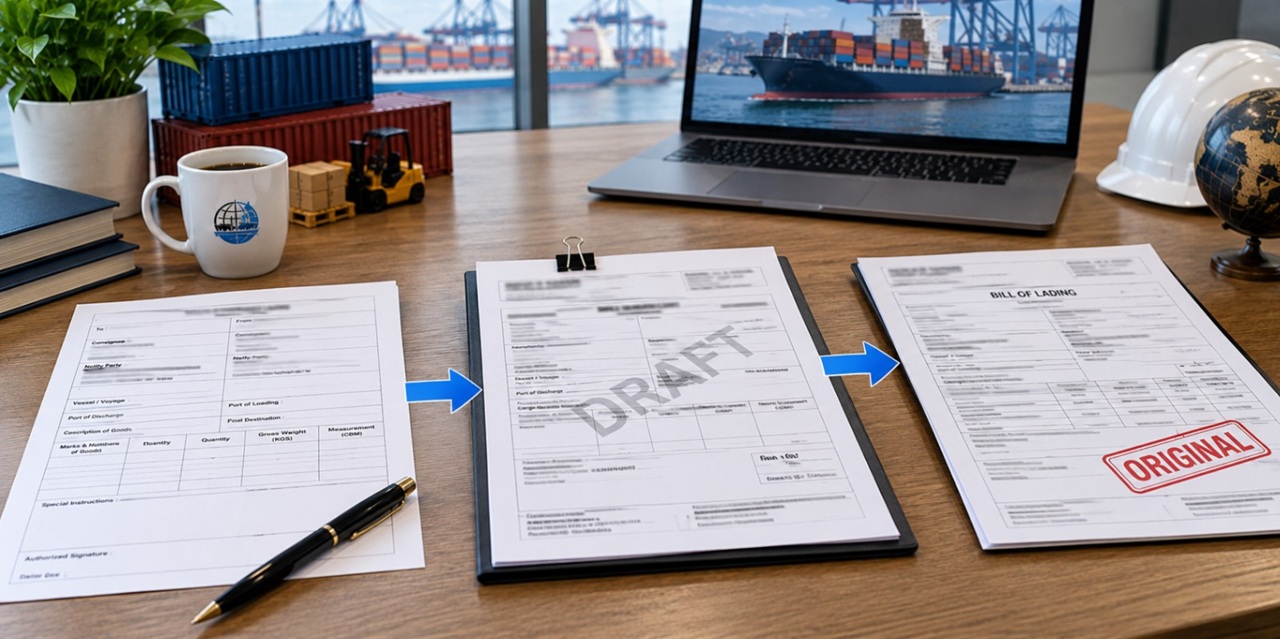 Ví dụ quy trình SI → Draft B/L → Bill of Lading