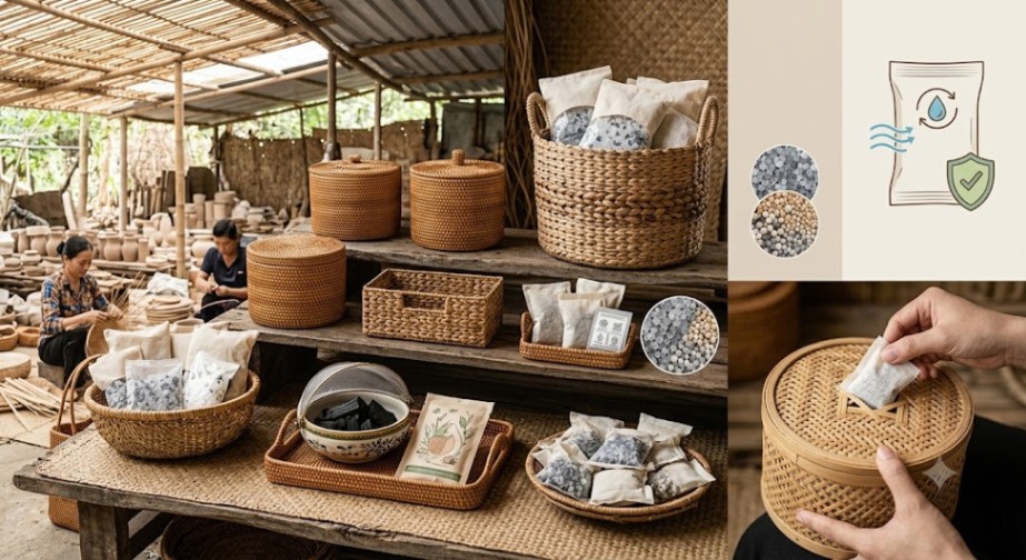 Kỹ thuật kiểm soát độ ẩm và chống mốc cho hàng mây tre đan